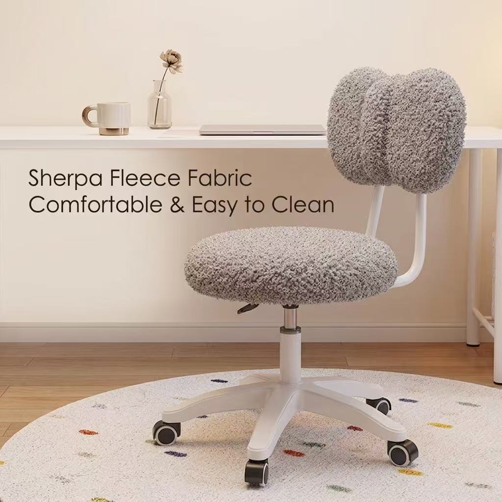 Cute Boucle Swivel Office Chai - Home Office Furniture recension och pris