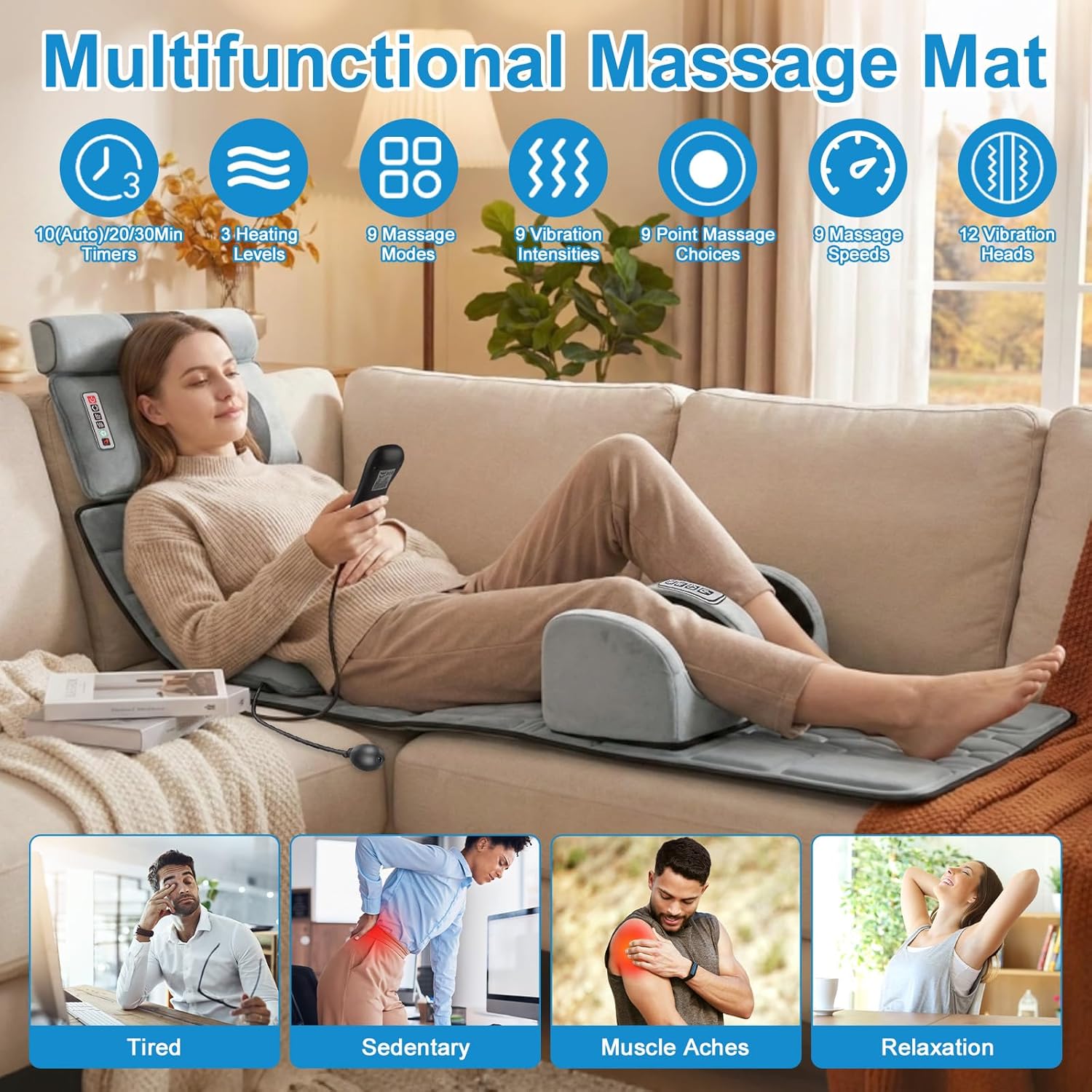 Full Body Massage Mat with Hea - Home Office Head recension och pris