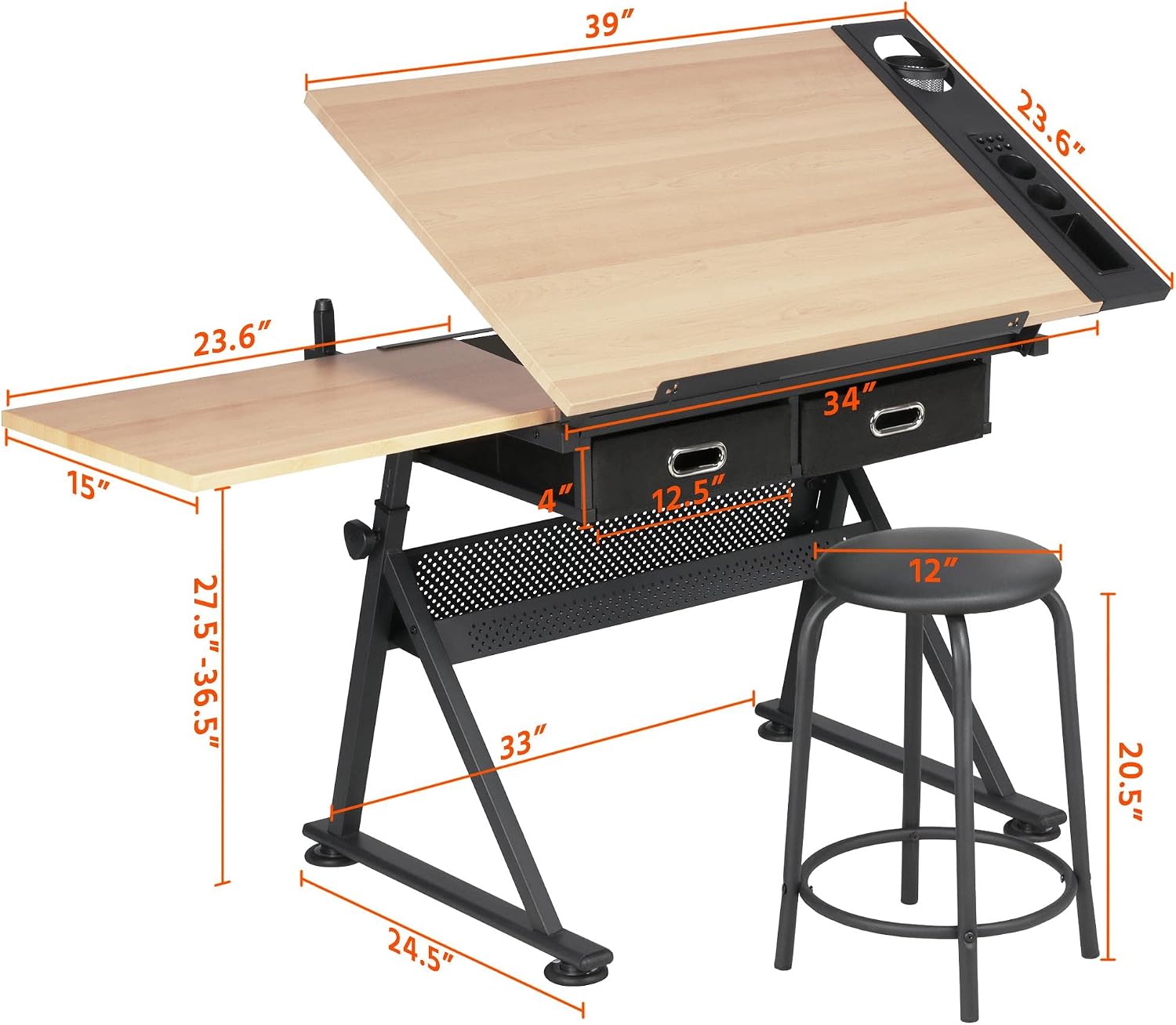 Adjustable Drafting Table Art  - Home Office Furniture recension och pris