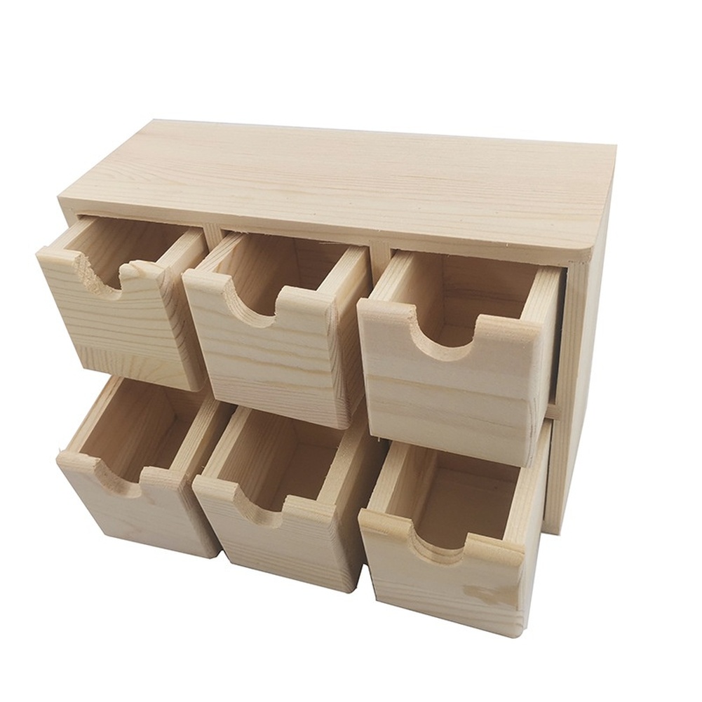 Wooden Storage Box with Six Dr - Home Office Desk With Drawers recension och pris