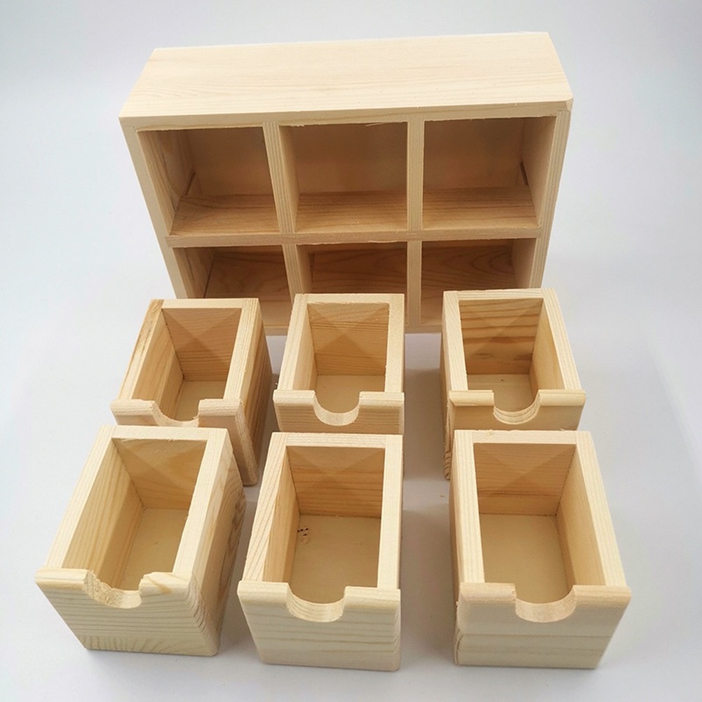 Wooden Storage Box with Six Dr - Home Office Desk With Drawers recension och pris