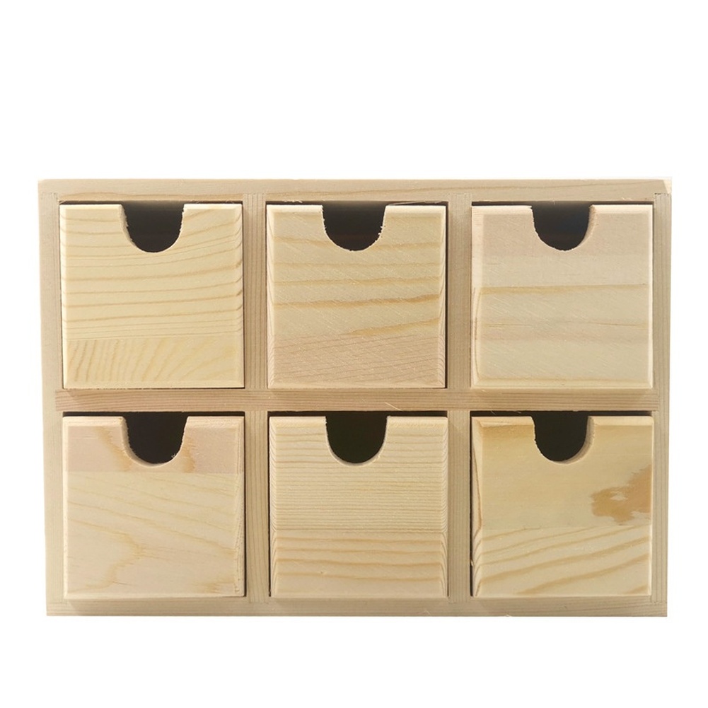 Wooden Storage Box with Six Dr - Home Office Desk With Drawers recension och pris