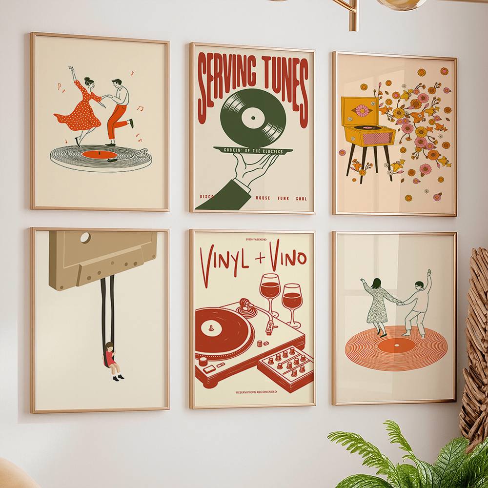 1pc Vintage Music Canvas Poste - Home Office Furniture recension och pris