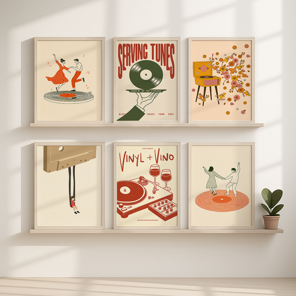 1pc Vintage Music Canvas Poste - Home Office Furniture recension och pris