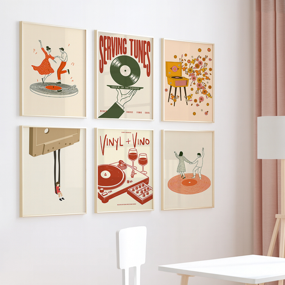 1pc Vintage Music Canvas Poste - Home Office Furniture recension och pris