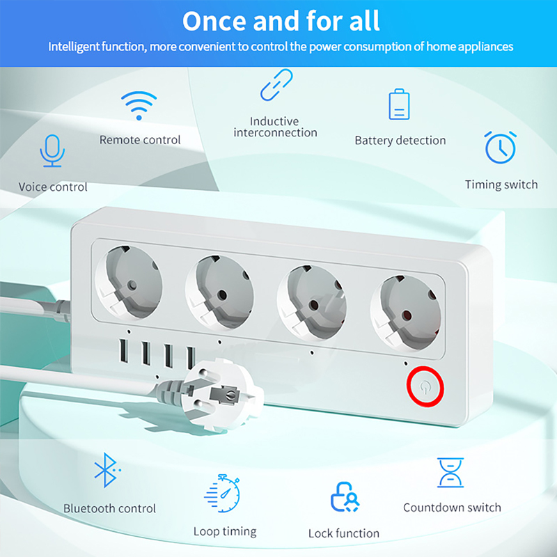 WiFi ZigBee Smart Power Strip  - Home Office In Uk recension och pris