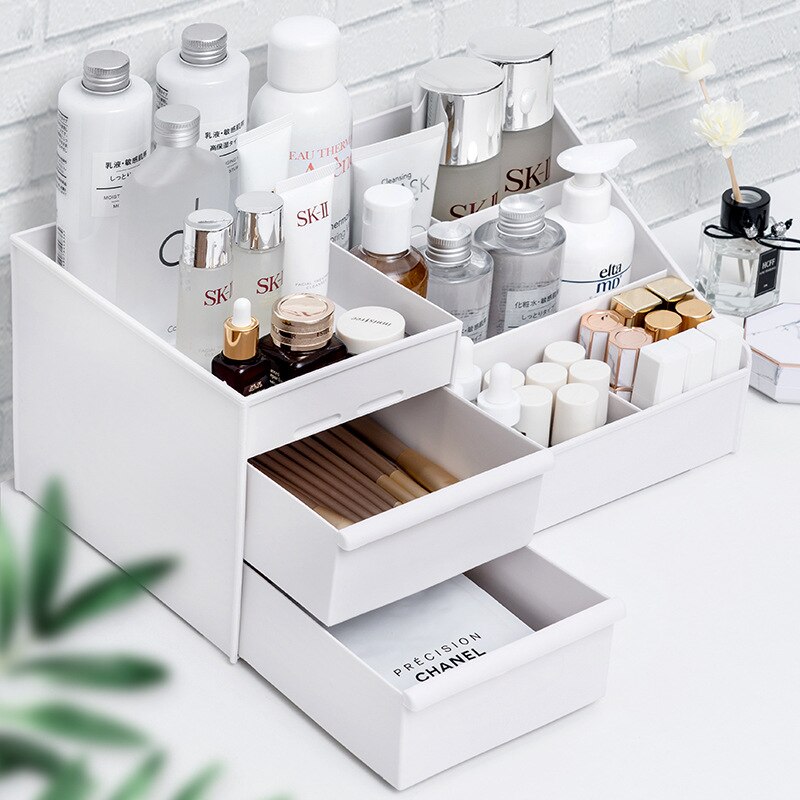 1PC White Plastic Makeup Stora - Home Office Desk With Drawers recension och pris