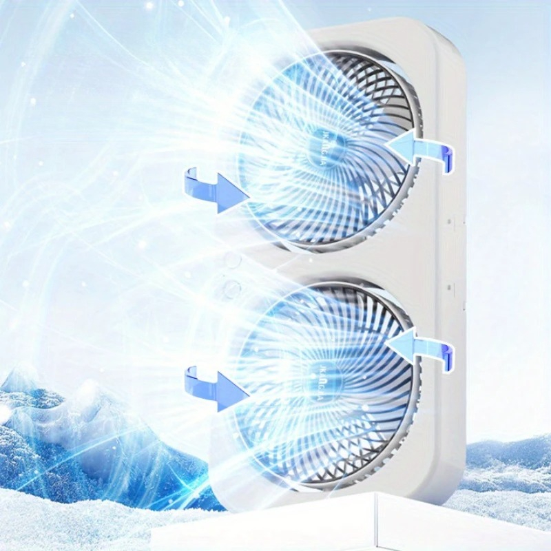 Dual Head Desk Fan USB Recharg - Home Office Head recension och pris