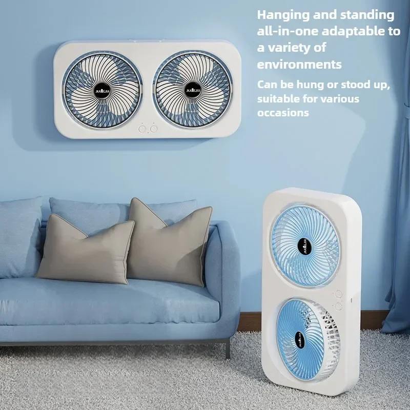 Dual Head Desk Fan USB Recharg - Home Office Head recension och pris