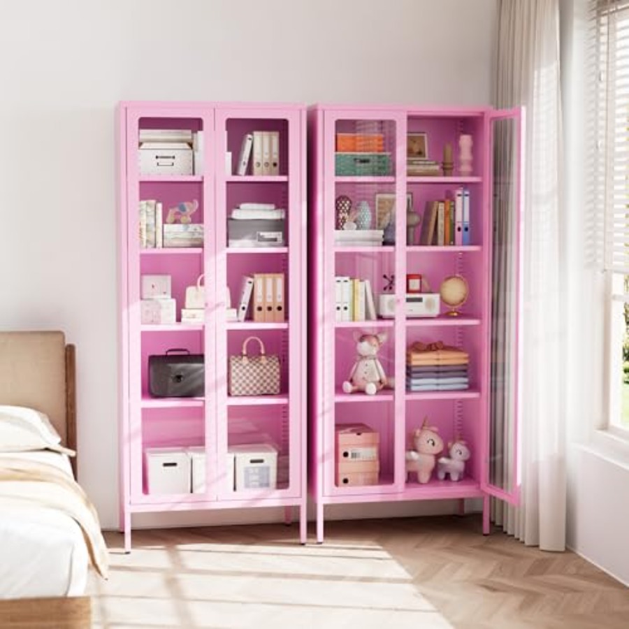 5-Tier Glass Display Cabinet f - Home Office Room recension och pris