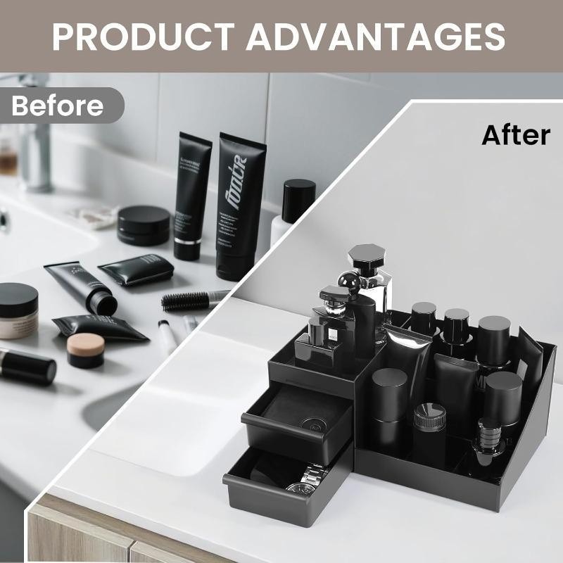 Black Skincare Organizer with  - Home Office Desk With Drawers recension och pris