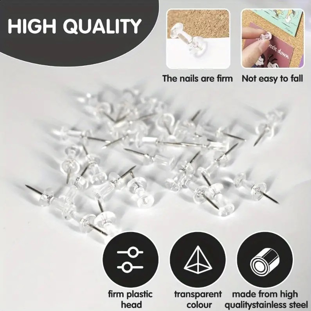 100/200/500/1000pcs Push Pins  - Home Office Head recension och pris